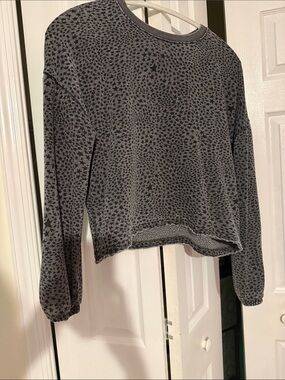 Z Supply Charcoal Star-Print Long Sleeve Pullover